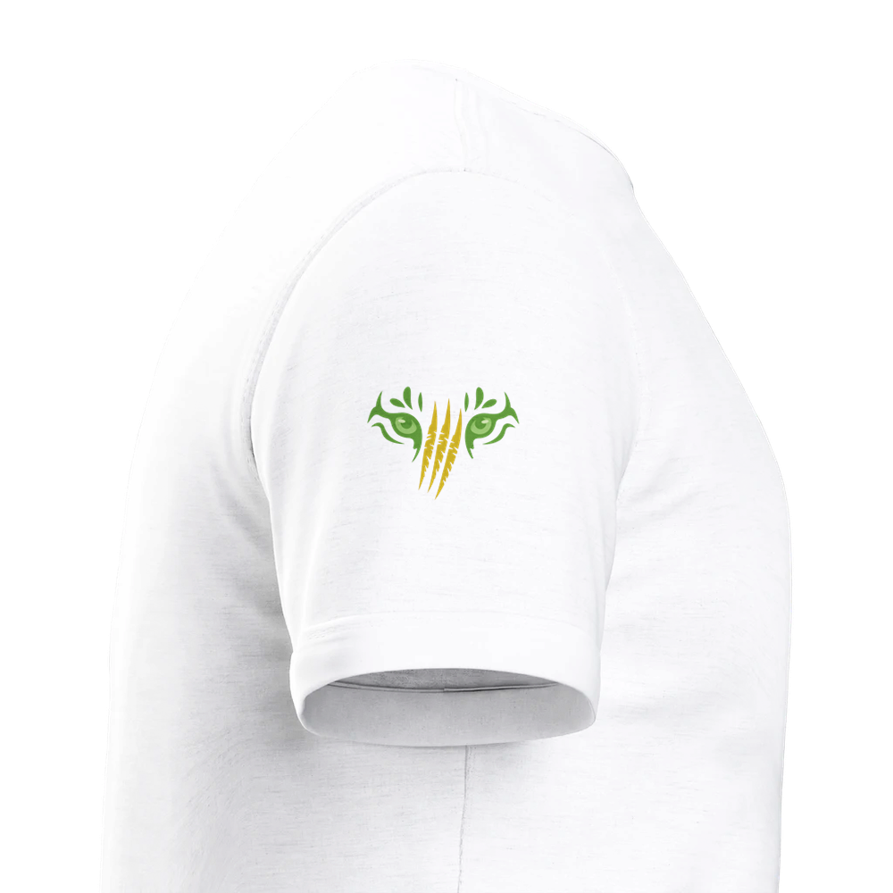 Snowtigz. Brand Logo auf dem rechten Ärmel. T-Shirt mit Backprint.