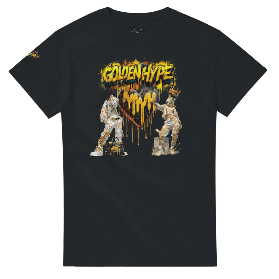 Golden Hype Damen T-Shirt Snowtigz Streetwear mit Gold-Effekt