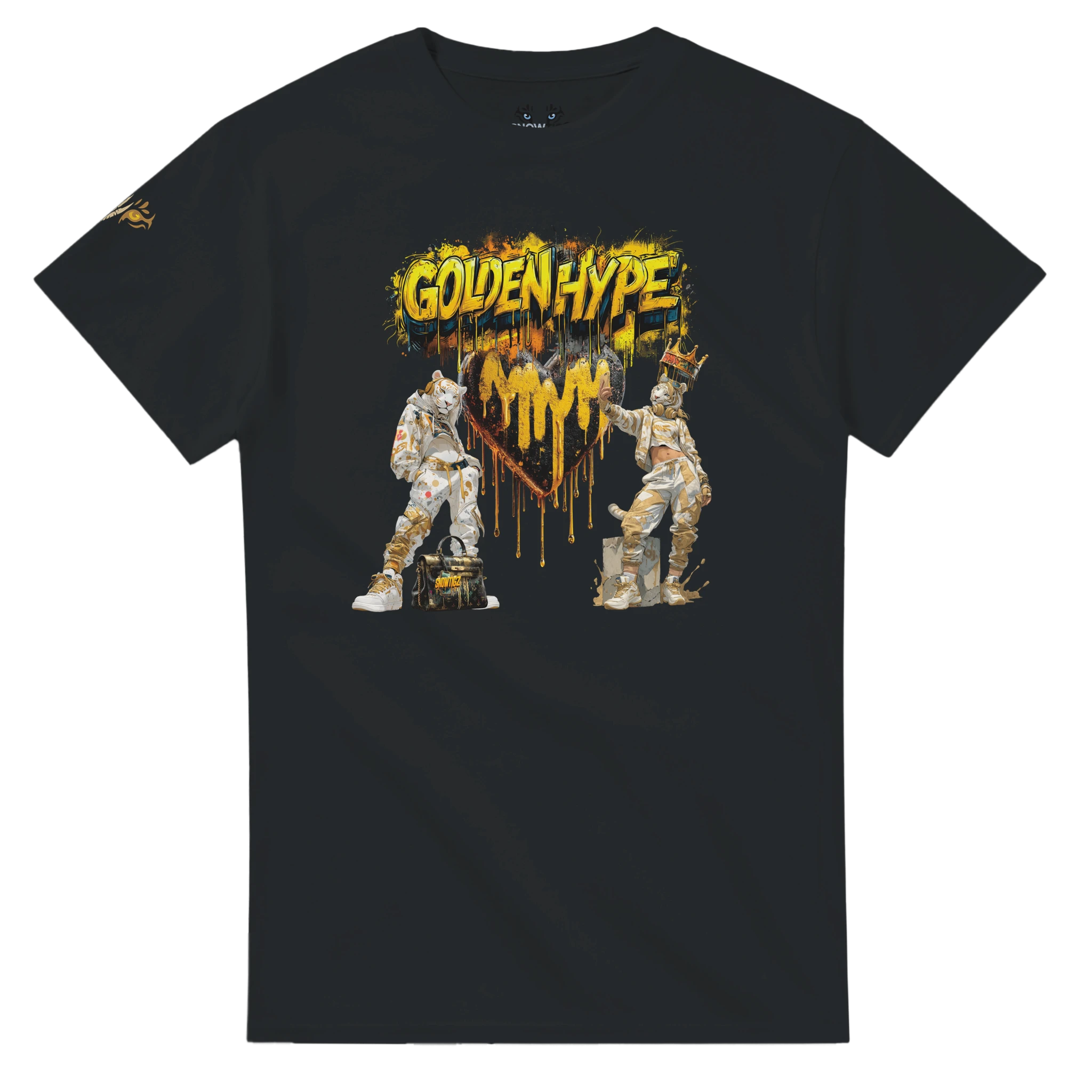Golden Hype Damen T-Shirt Snowtigz Streetwear mit Gold-Effekt
