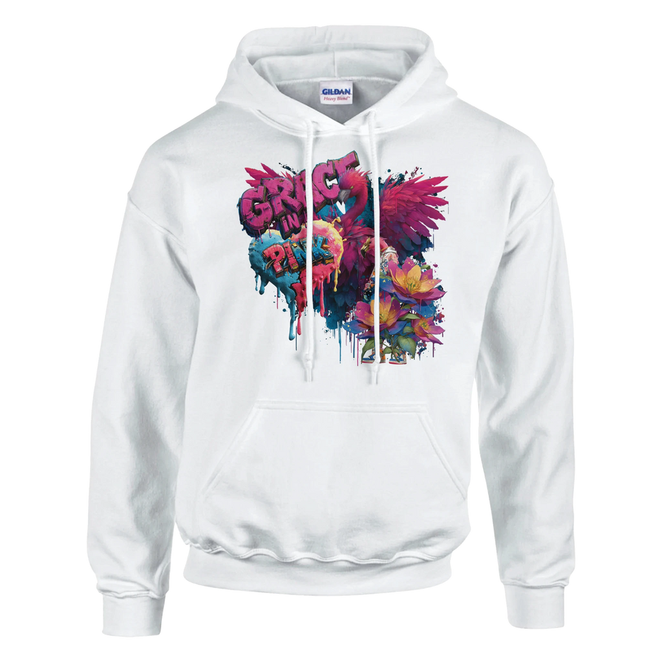 Wildlife Extended Hoodie mit Flamingo und Blüten