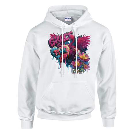 Wildlife Extended Hoodie mit Flamingo und Blüten