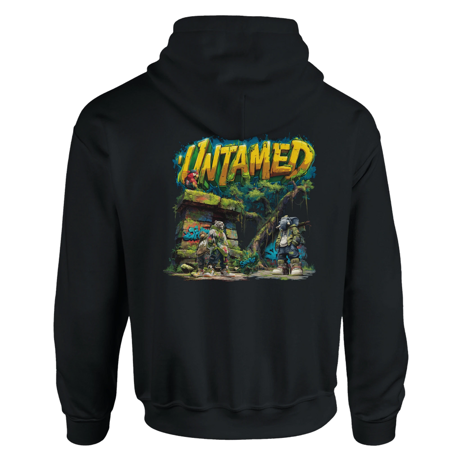 Herren Hoodie Untamed mit Graffiti-Tieren im Streetwear Style