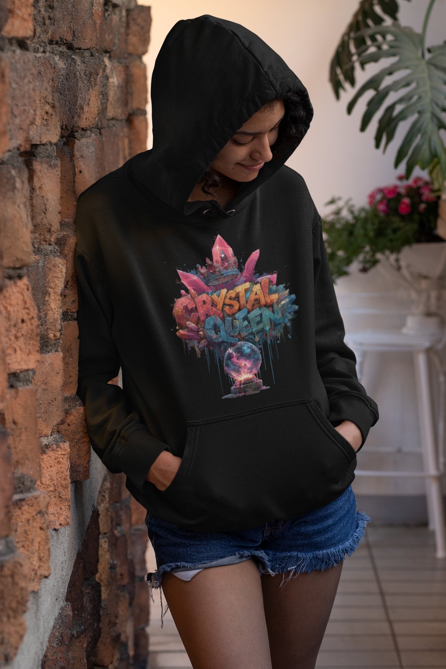 Snowtigz Crystal Queen Hoodie mit bunten Kristallen