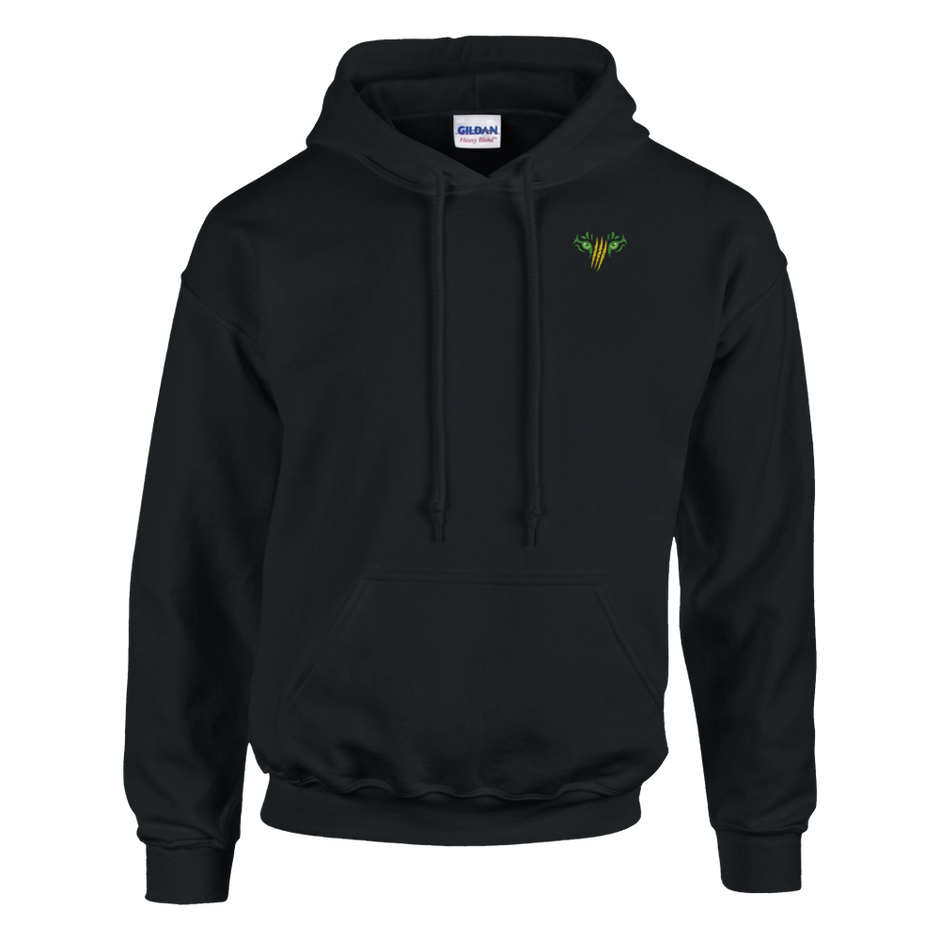 Snowtigz Brand auf der Vorderseite vom schwarzen hoodie.