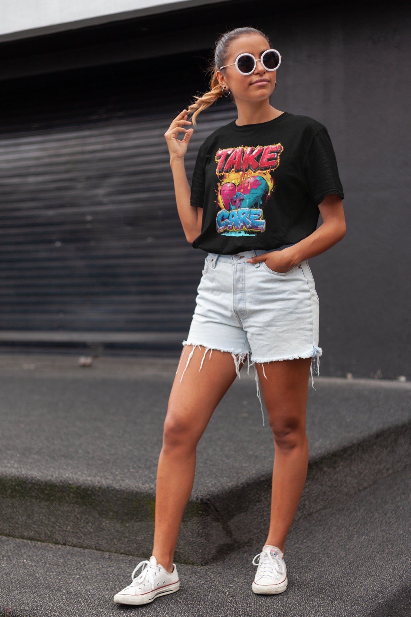 Snowtigz Take Care Shirt mit Herz und Frost-Effekt