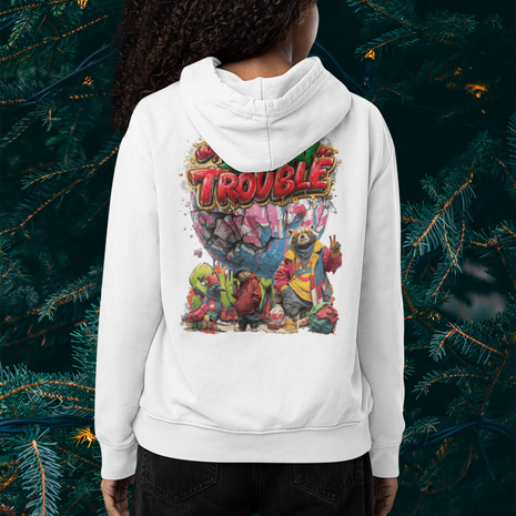 Snowtigz Holiday Trouble Hoodie – Weihnachtsdesign mit tierischen Streetstyle-Charakteren und Graffiti-Look