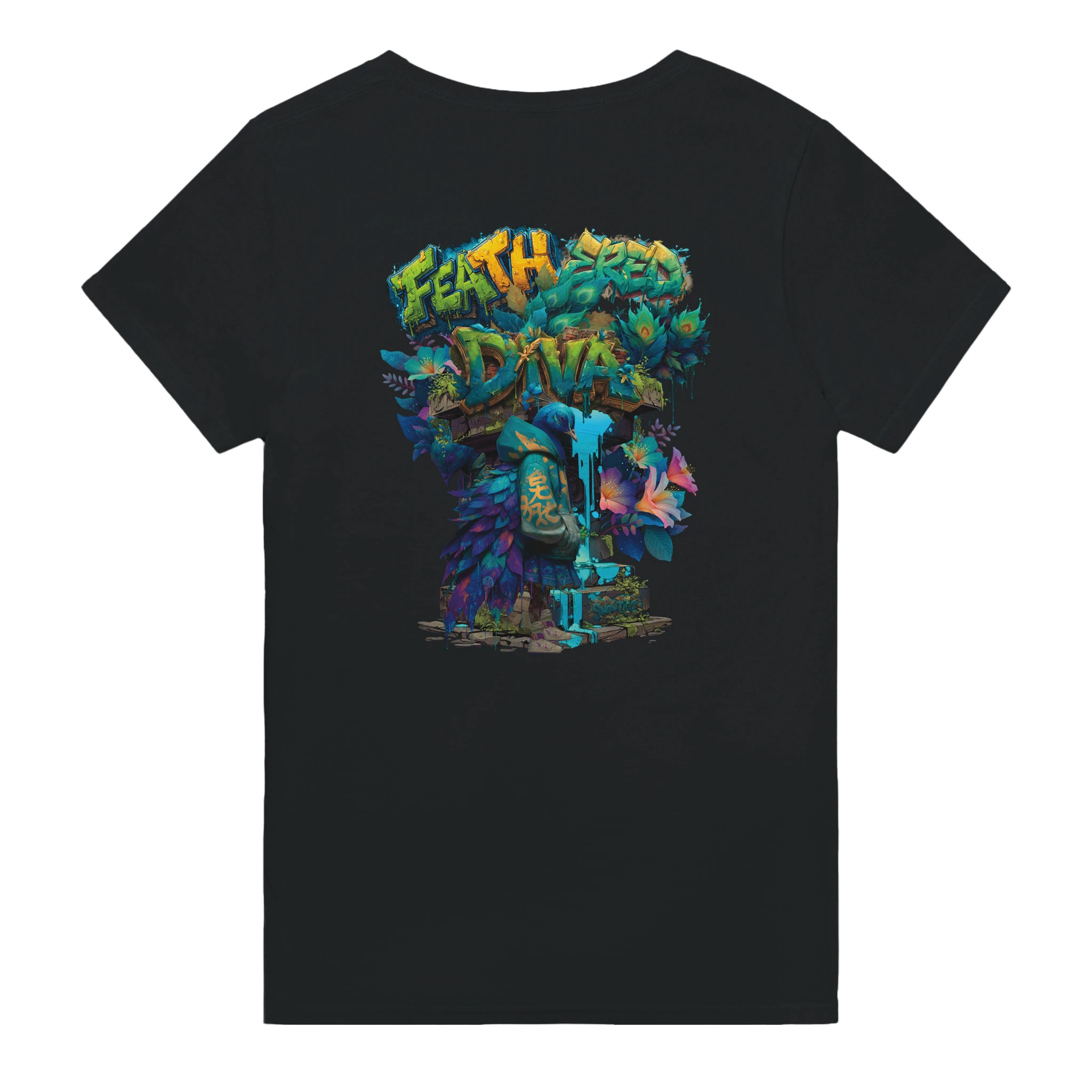 Jungle Expedition Shirt mit Pfau und bunten Federn