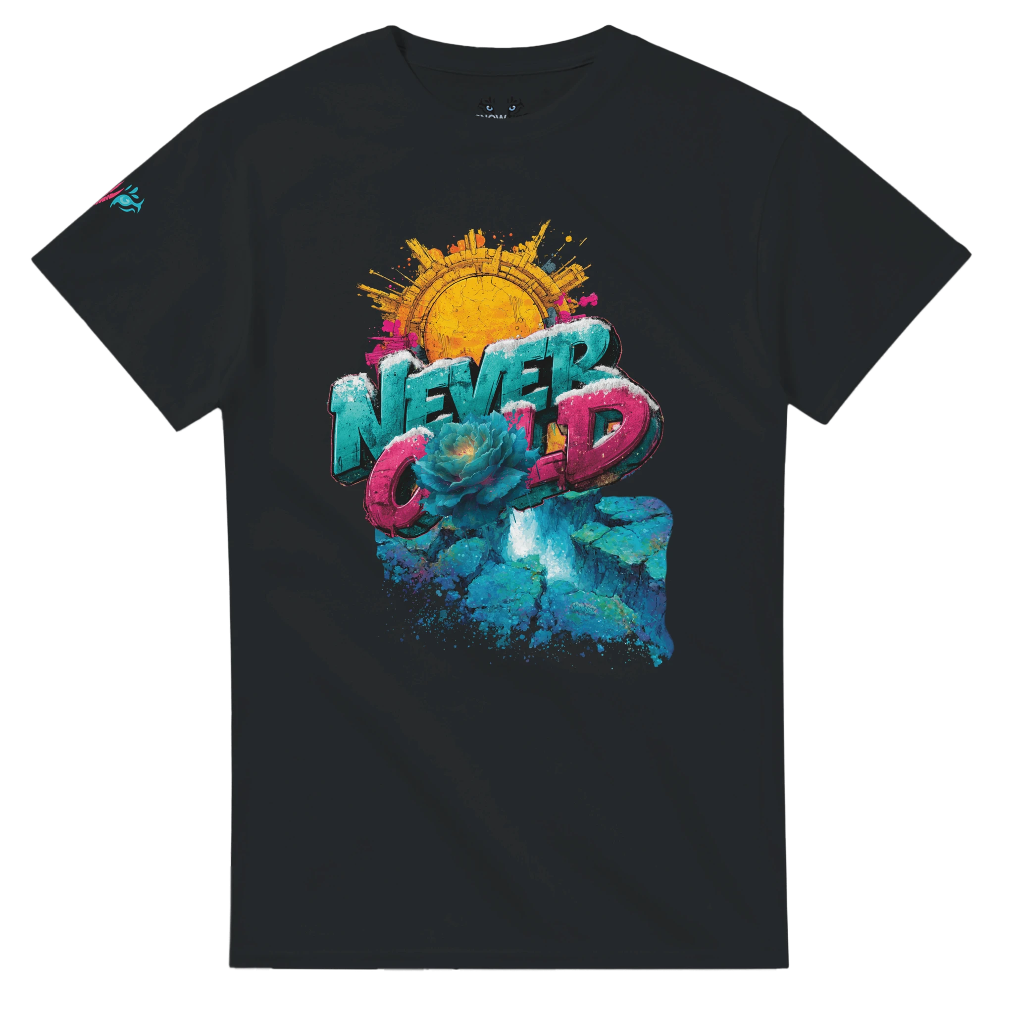 Damen Frontprint T-Shirt Snowtigz Never Cold Streetwear Look