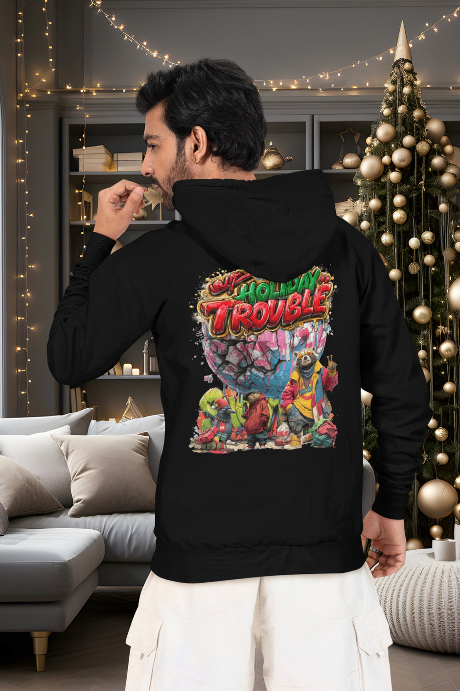 Rebellisches Weihnachtsdesign von Snowtigz – Streetstyle Hoodie mit urbanem Animal Style