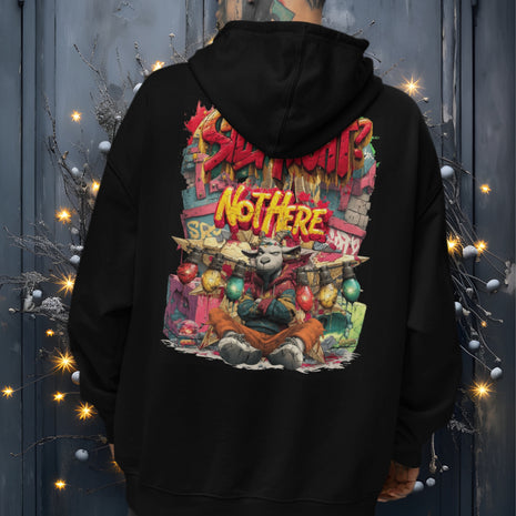 Snowtigz Silent Night Not Here Hoodie – rebellisches Weihnachtsdesign mit Ziege und Lichterkette im Streetstyle
