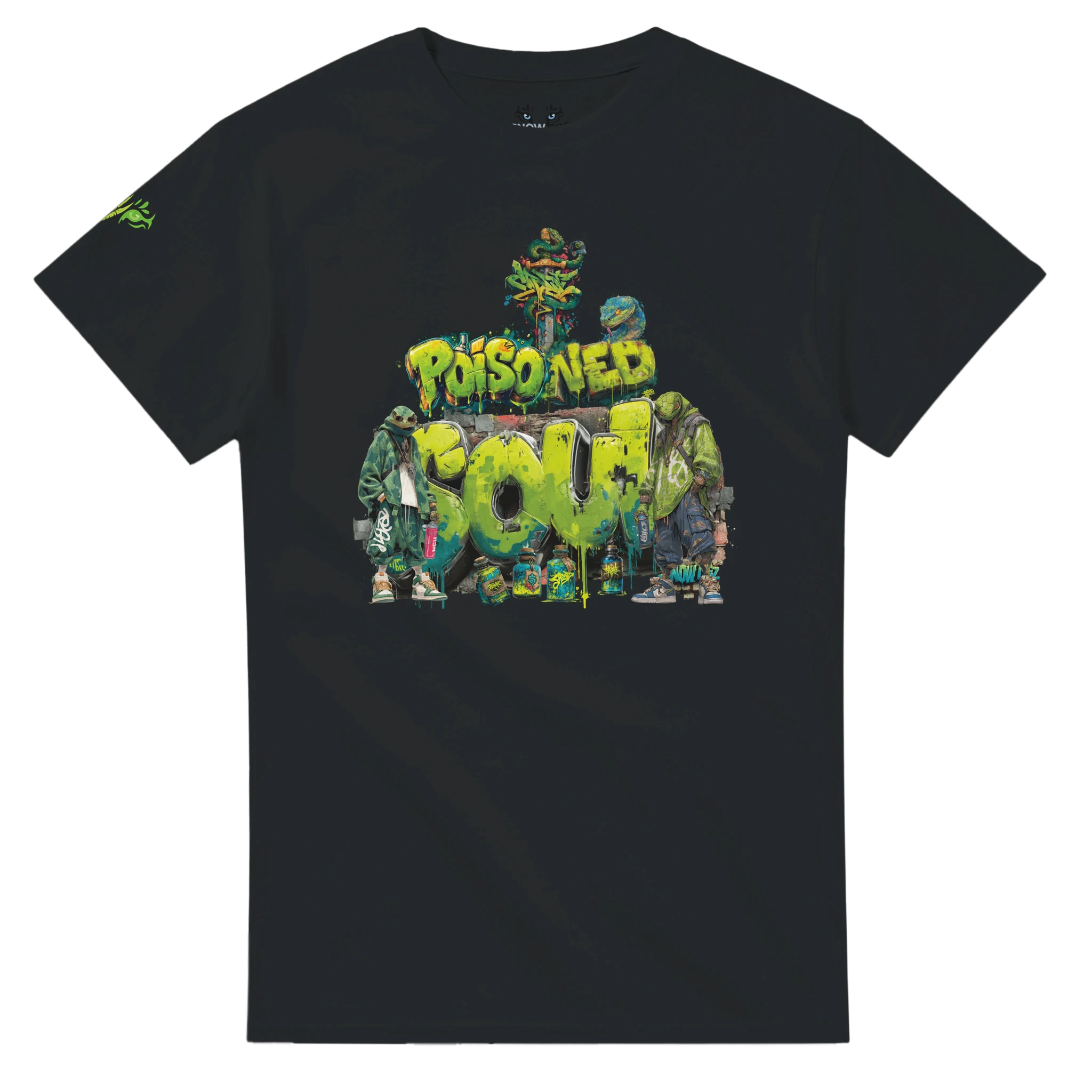 Urban Herren T-Shirt Poisoned Soul mit giftgrünem Snake Design