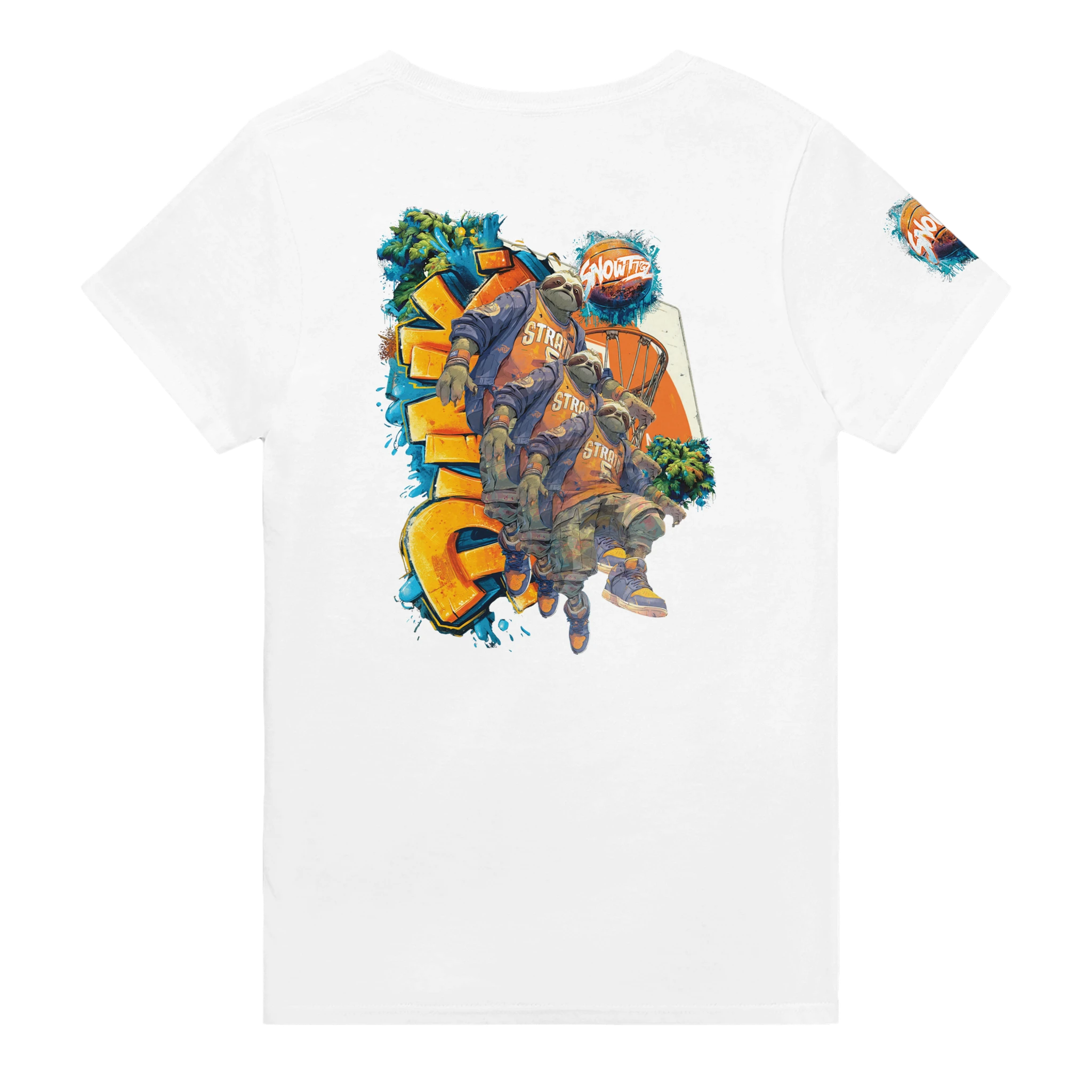 Urban Streetwear Shirt mit Faultier im Basketball-Look