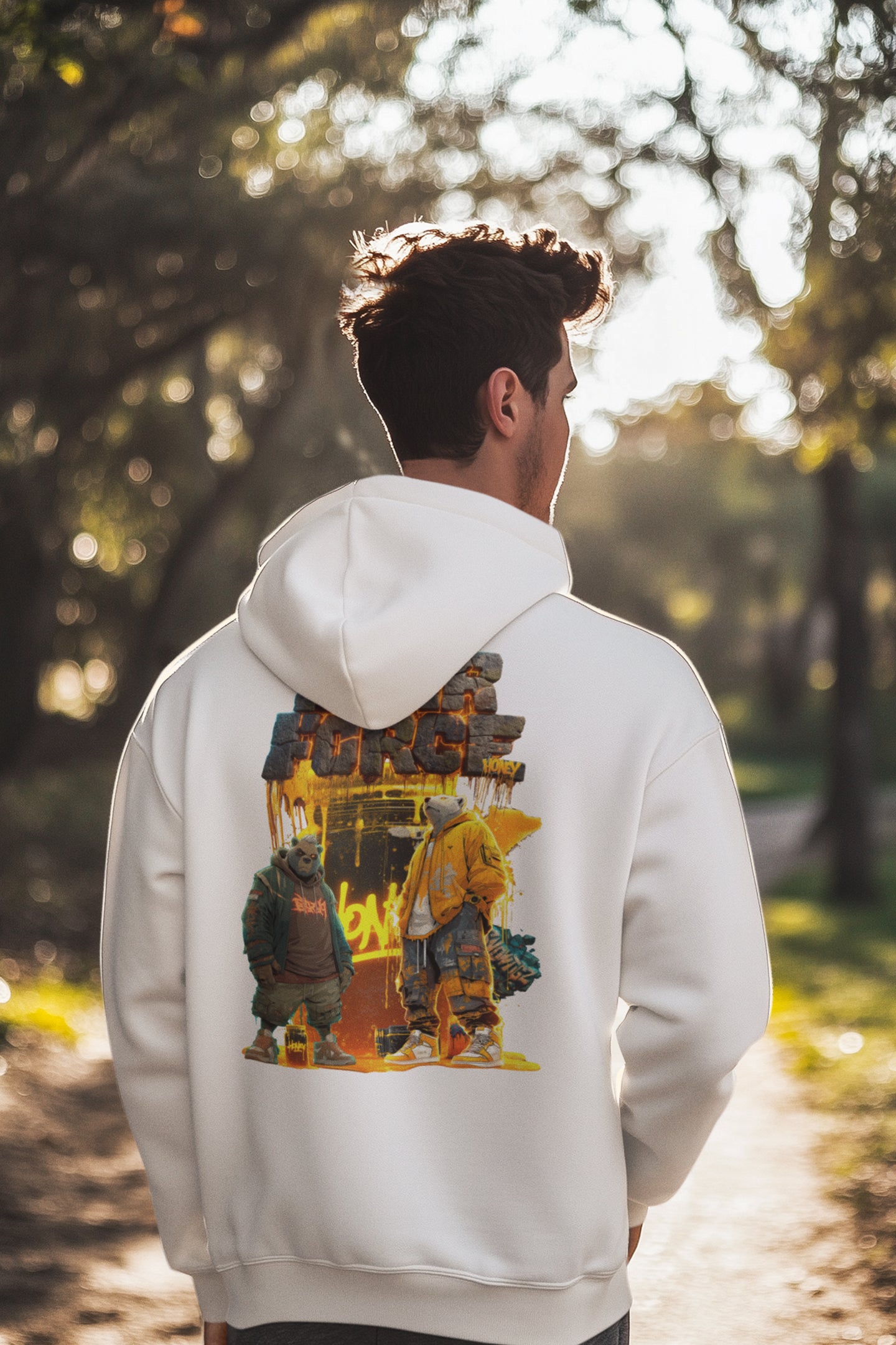 Herren Hoodie Snowtigz Bear Force mit Bären Backprint Streetwear