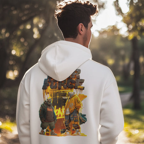 Herren Hoodie Snowtigz Bear Force mit Bären Backprint Streetwear