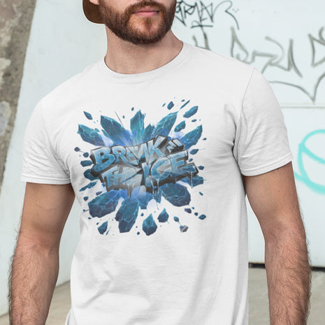 Herren T-Shirt Snowtigz Break the Ice mit Graffiti Eis Frontprint
