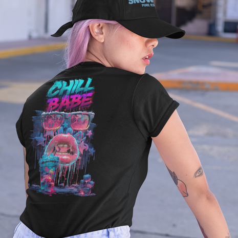 Snowtigz Damen T-Shirt Backprint „Chill Babe“
