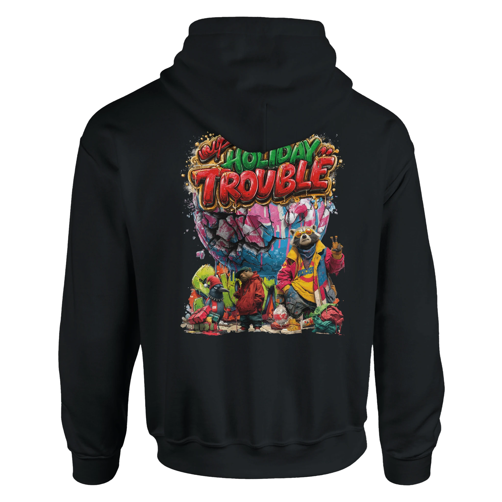 Snowtigz Weihnachtskollektion – Holiday Trouble Hoodie mit starkem Urban Backprint