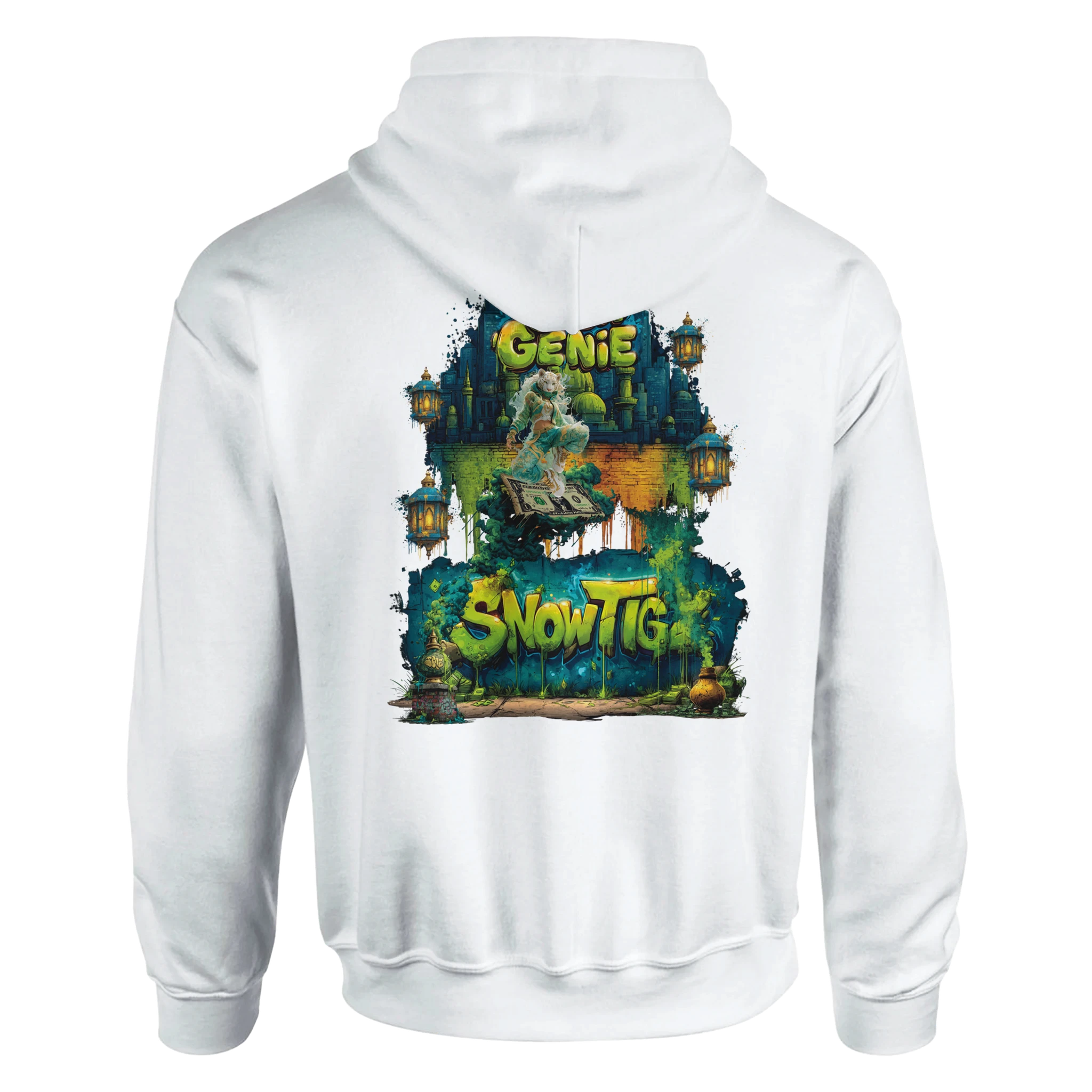 Streetwear Damen Hoodie Cash Genie mit urbaner Skyline
