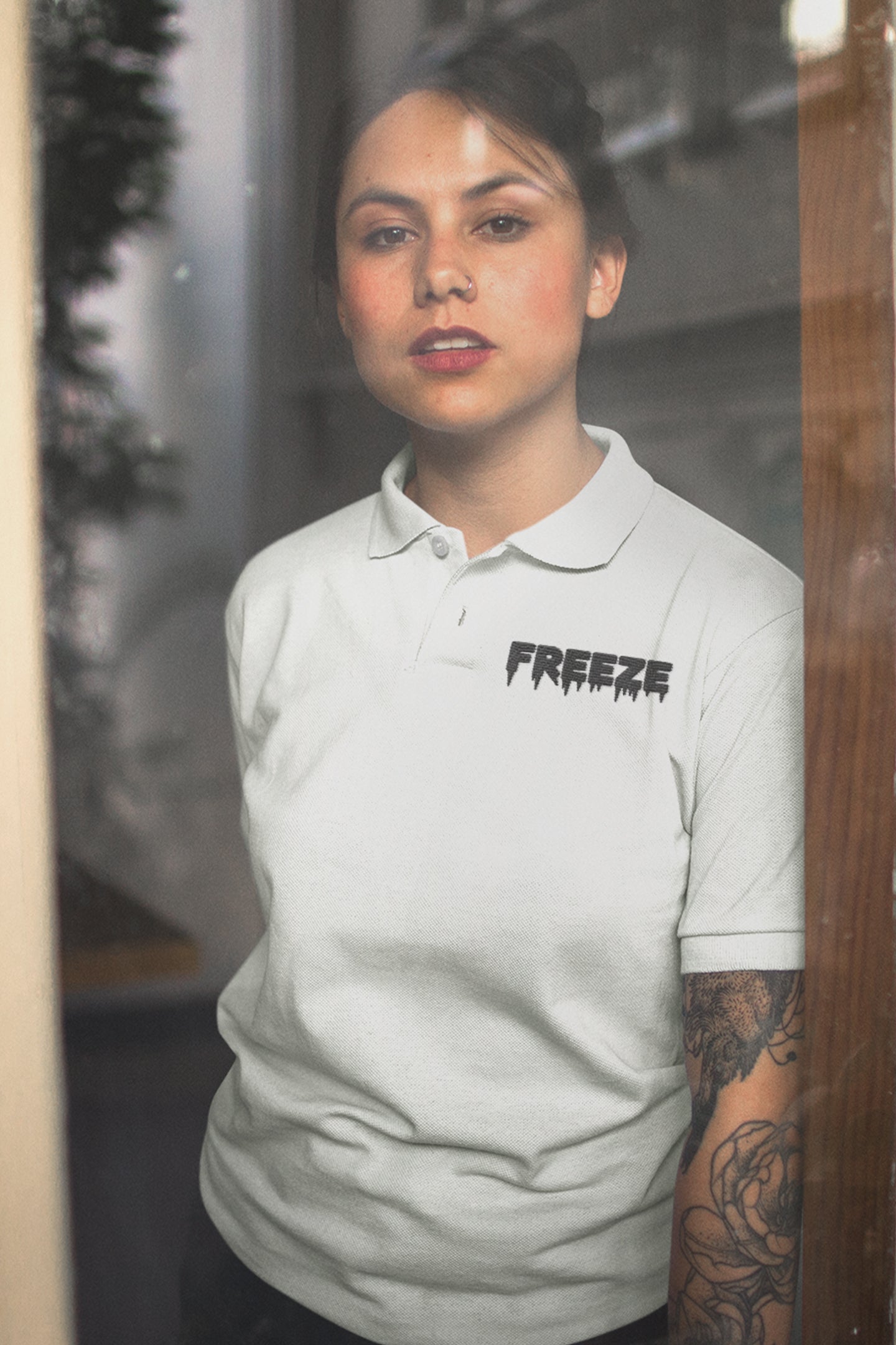 Damen Poloshirt Snowtigz mit Freeze-Stickerei vorne
