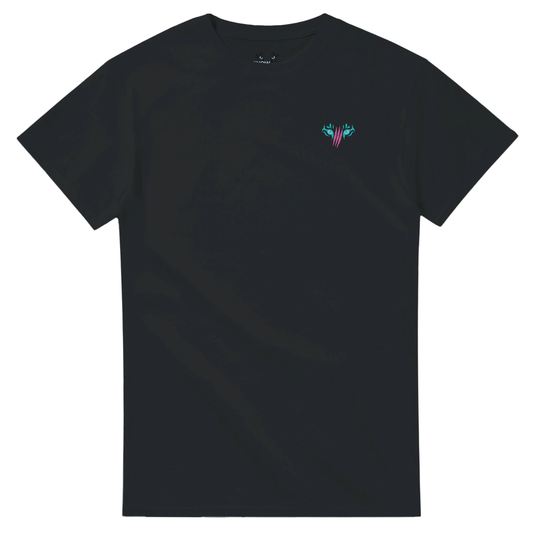 Frauen T-Shirt Snowtigz Slow but Strong mit Graffiti und Palmen auf der Rückseite. Vorne ist das Brand von Snowtigz.