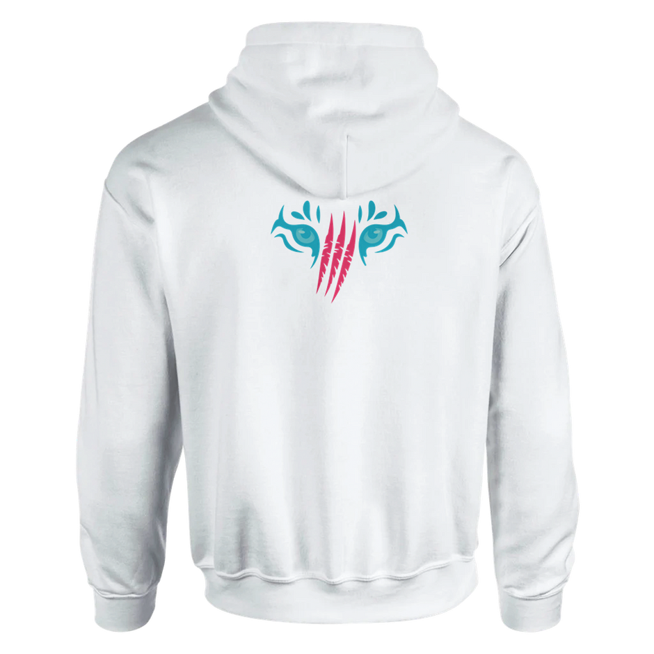 Brand-Logo von Snowtigz. Rosa / Türkis. Damen Hoodie Streetwear.