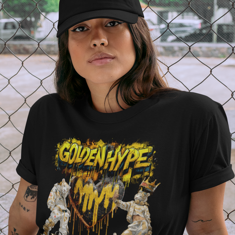 Damen T-Shirt Snowtigz Golden Hype mit Frontprint Gold Drip