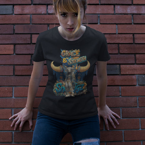 Snowtigz Damen T-Shirt Frontprint „Grace & Strength“