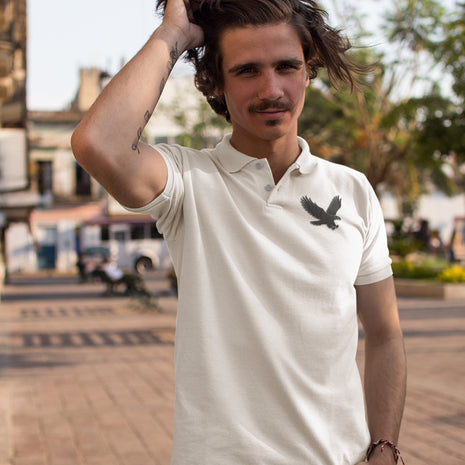 Herren Polo mit gesticktem Adler vorne