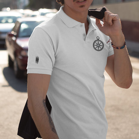 Herren Poloshirt Snowtigz mit Kompass-Stickerei auf der Brust