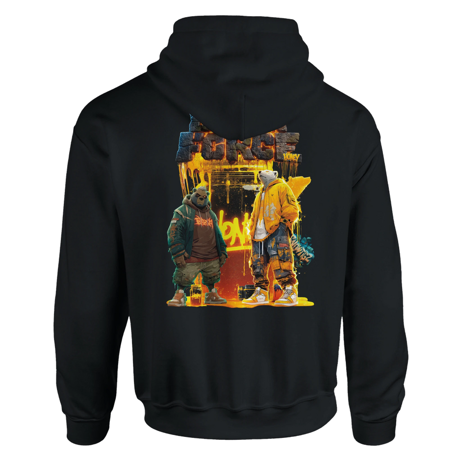 Herren Hoodie Bear Force Streetwear Snowtigz Graffiti Style