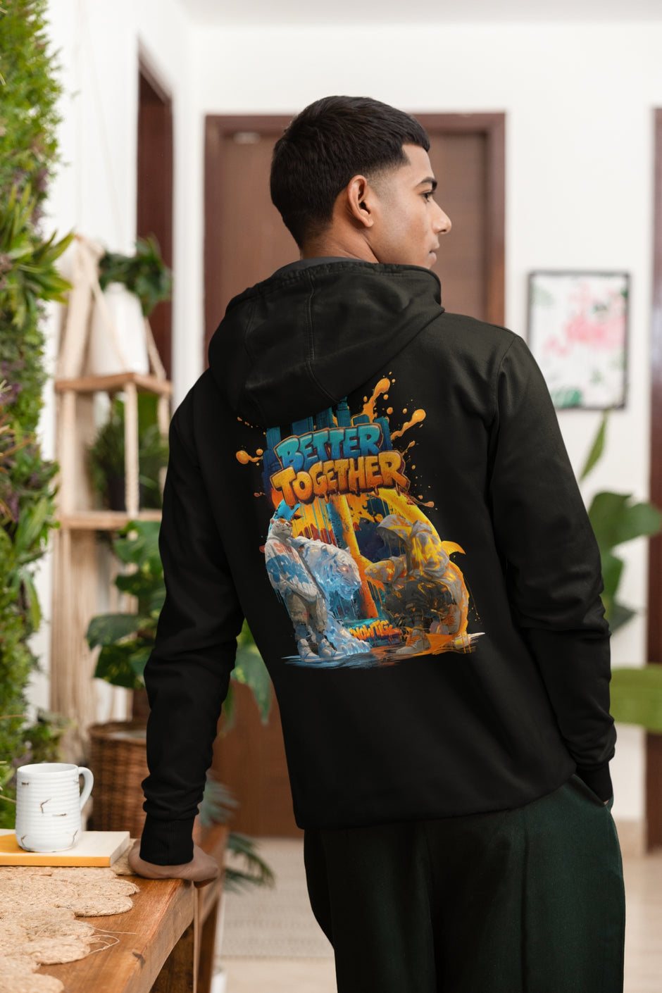 Snowtigz Hoodie mit starkem Backprint Tiger & Koi