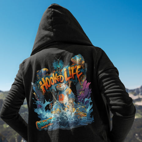 Snowtigz StreetStyle Hoodie Herren Backprint „Hooked Life“