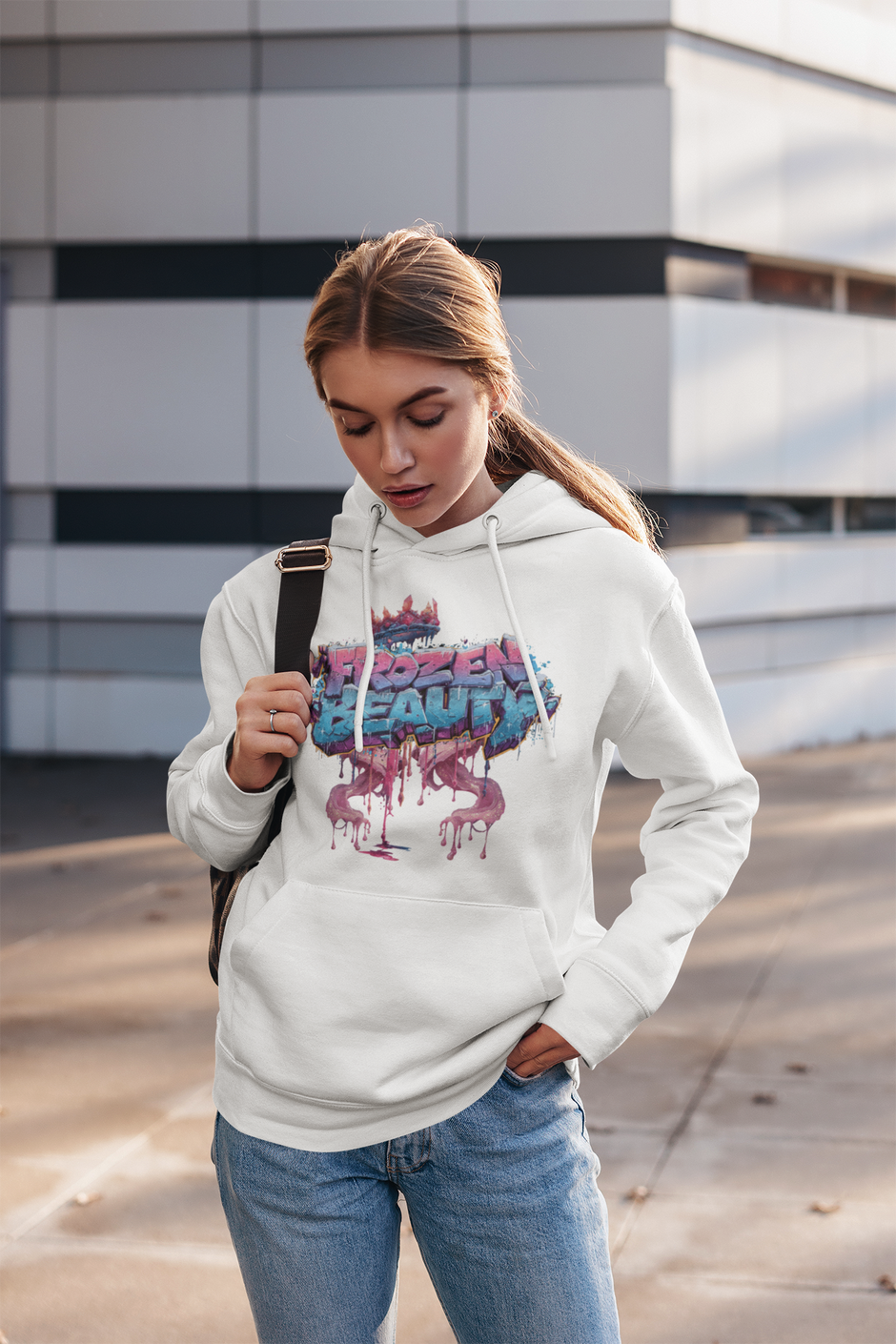 Oversize Damen Hoodie „Frozen Beauty“ Streetwear