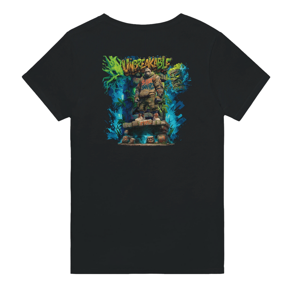 Backprint Herren Shirt mit Gorilla auf Tempelruinen