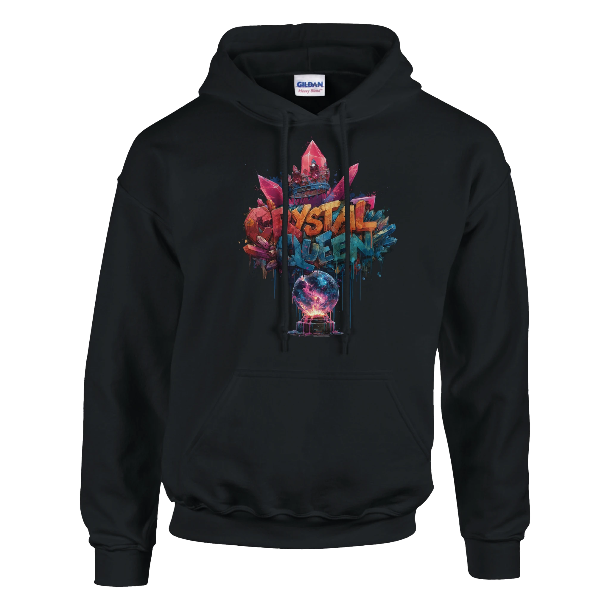 Urban Streetwear Damen Hoodie mit Queen Graffiti Print