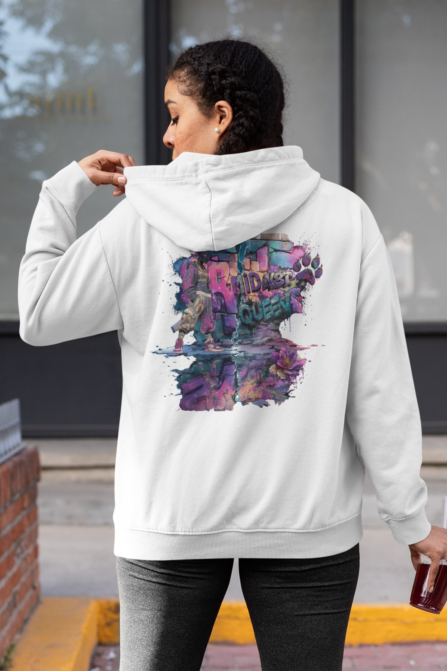 Damen Hoodie Snowtigz Midn8t Queen mit Panther Backprint