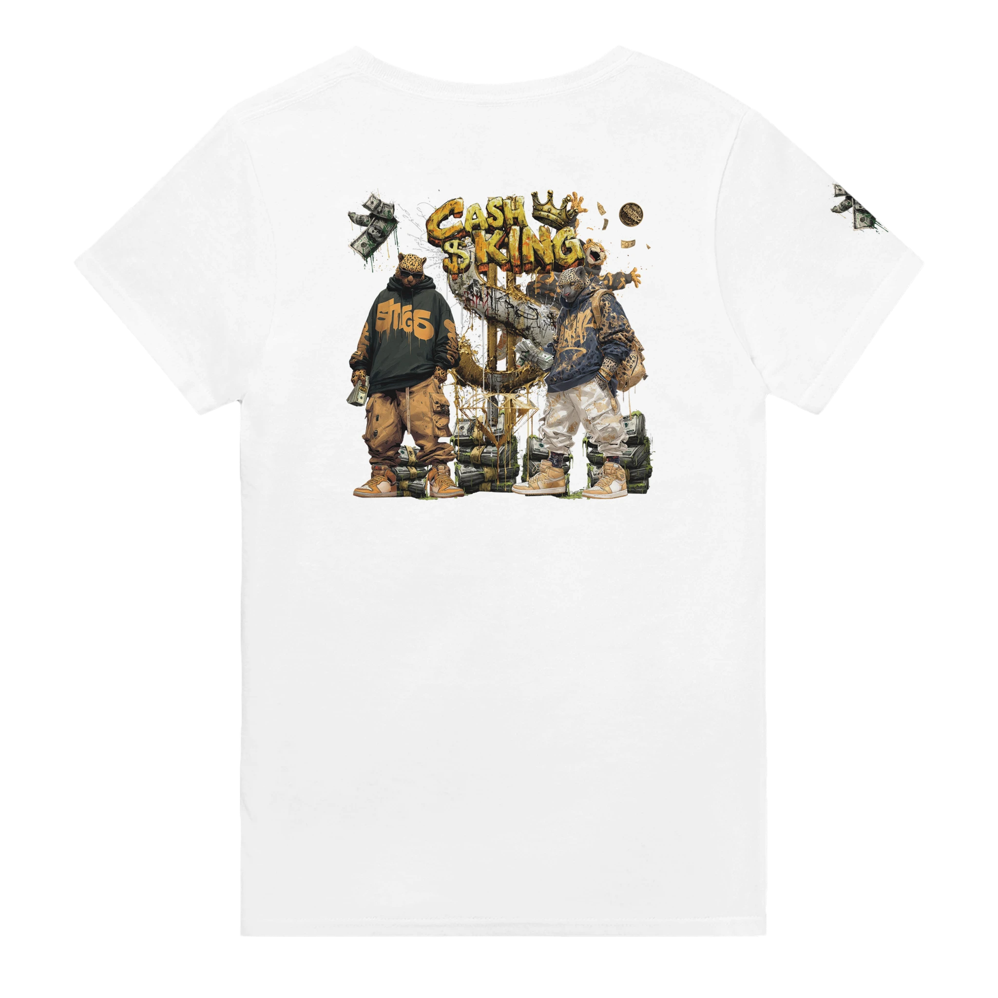 Urban Style Herren T-Shirt mit Dollar-Scheinen am Ärmel
