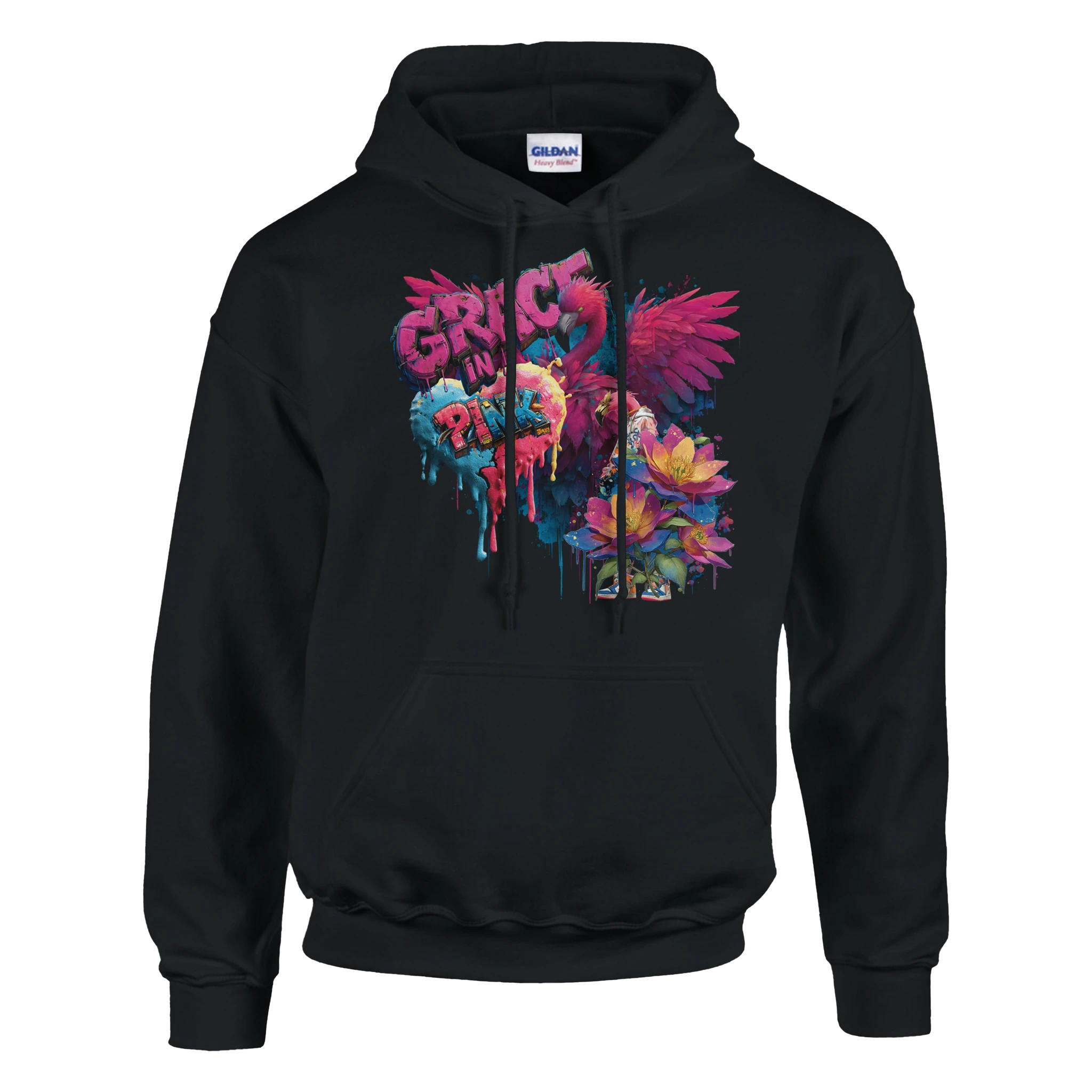 Damen Hoodie mit bunten Blüten und Wildlife Flair