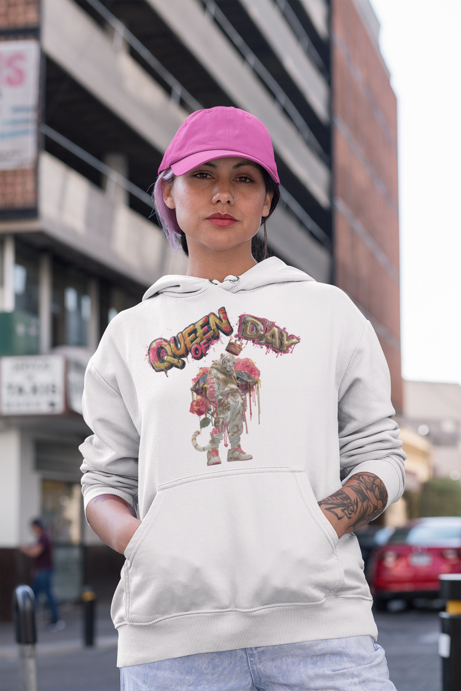 Damen Hoodie Snowtigz Queen of the Day Streetwear Geburtstagslook