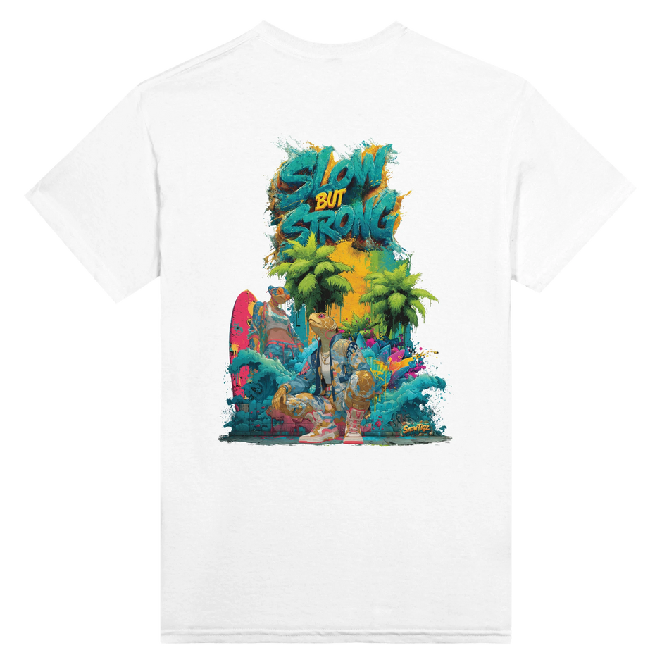 Damen Urban Shirt Snowtigz Slow but Strong Surf Graffiti Print