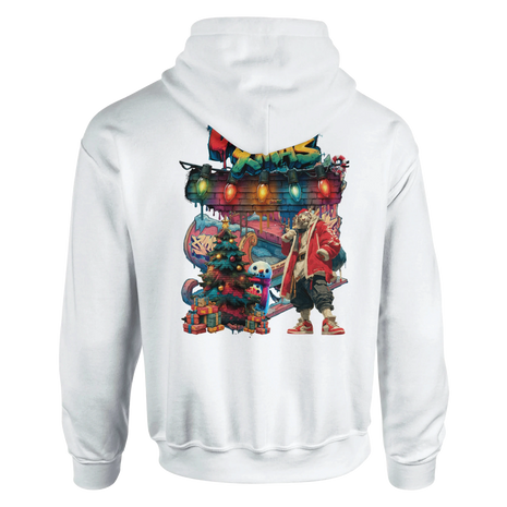 Schwarzer Hoodie Rückseite mit Urban XMAS Print – Streetstyle Look.