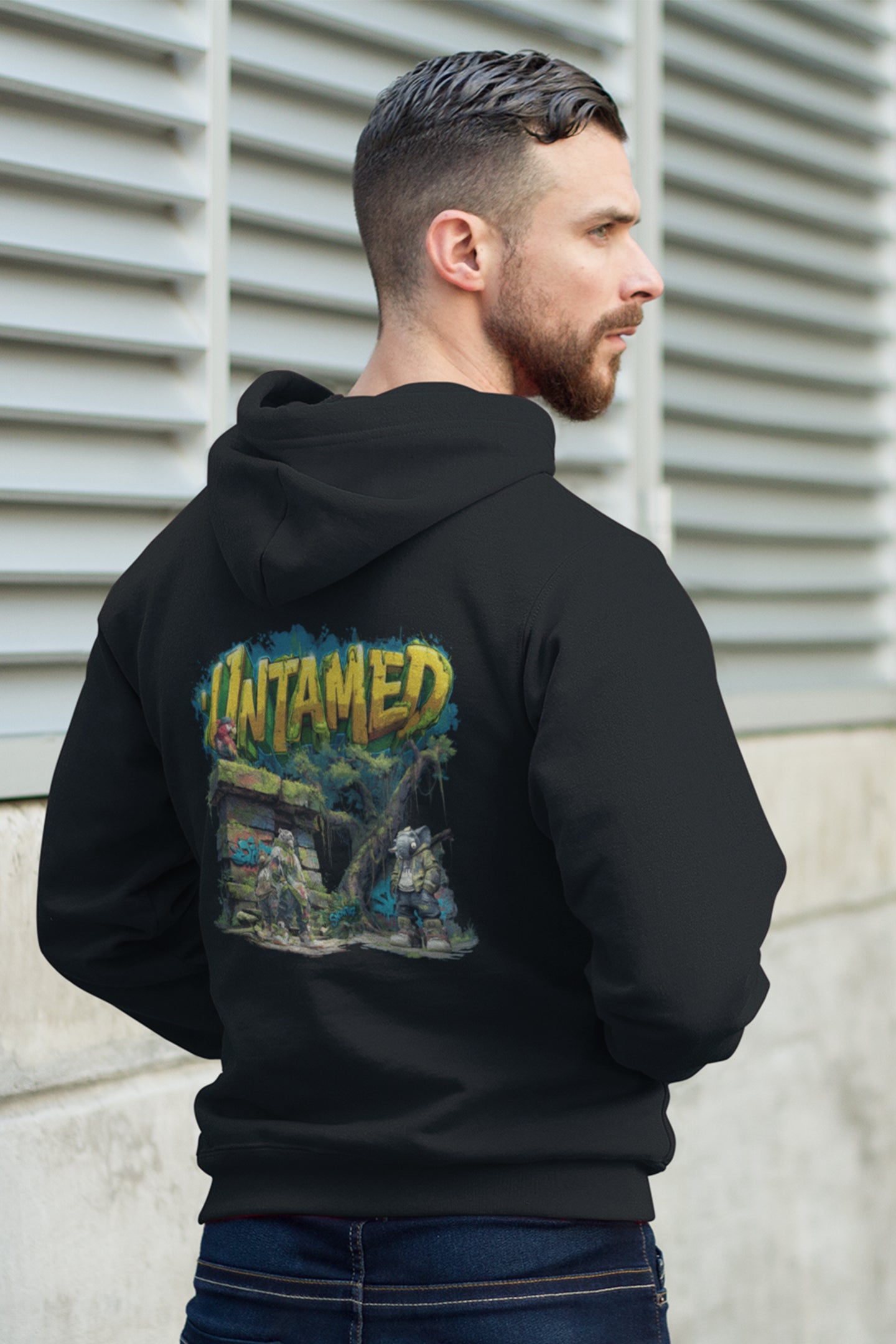 Herren Hoodie Snowtigz Untamed mit Wildlife Backprint