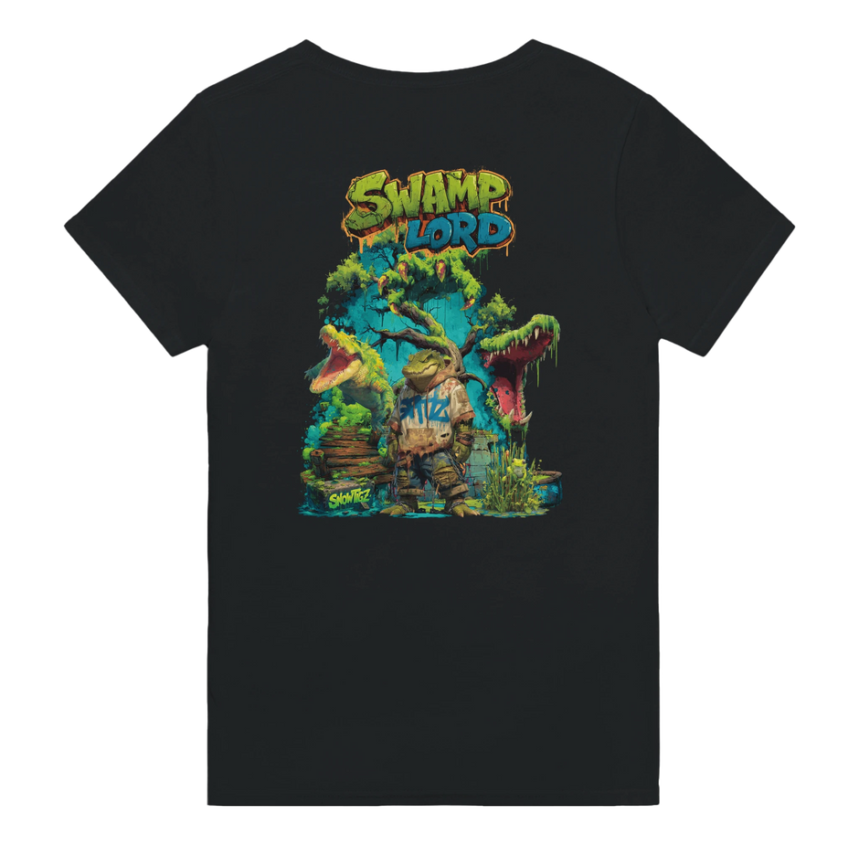 Wildlife Extended Krokodil T-Shirt mit Sumpf-Motiv. Snowtigz Streetwear.