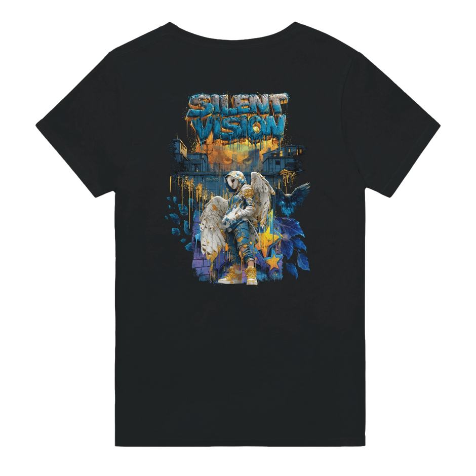 Urban Damen Shirt mit Eule und Graffiti Backprint