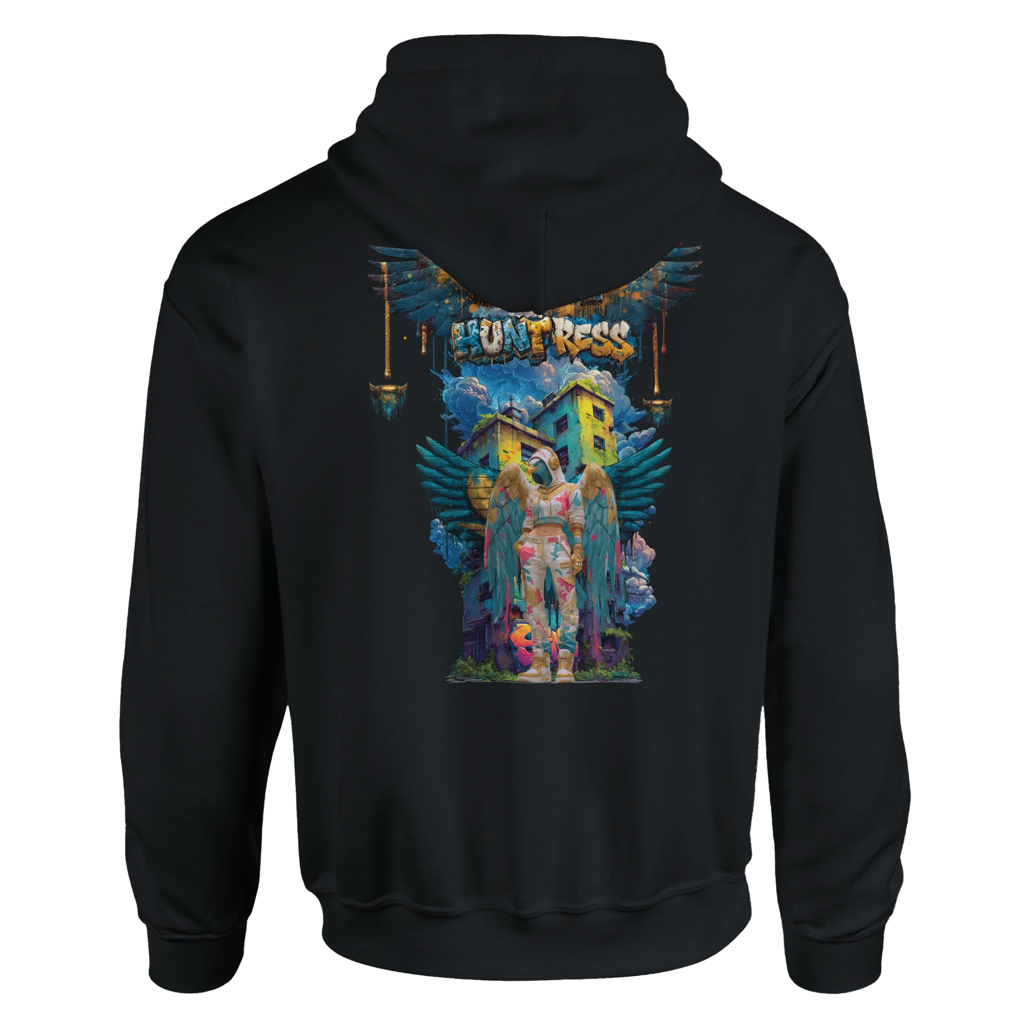 Wildlife Damen Hoodie mit gold-türkisen Flügeln