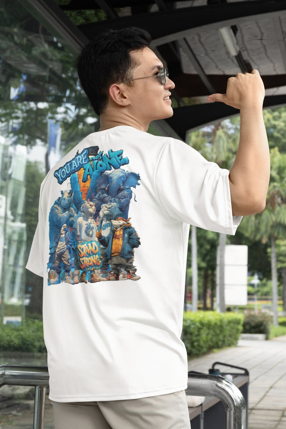 Snowtigz Herren Shirt Rückenprint You Are Not Alone