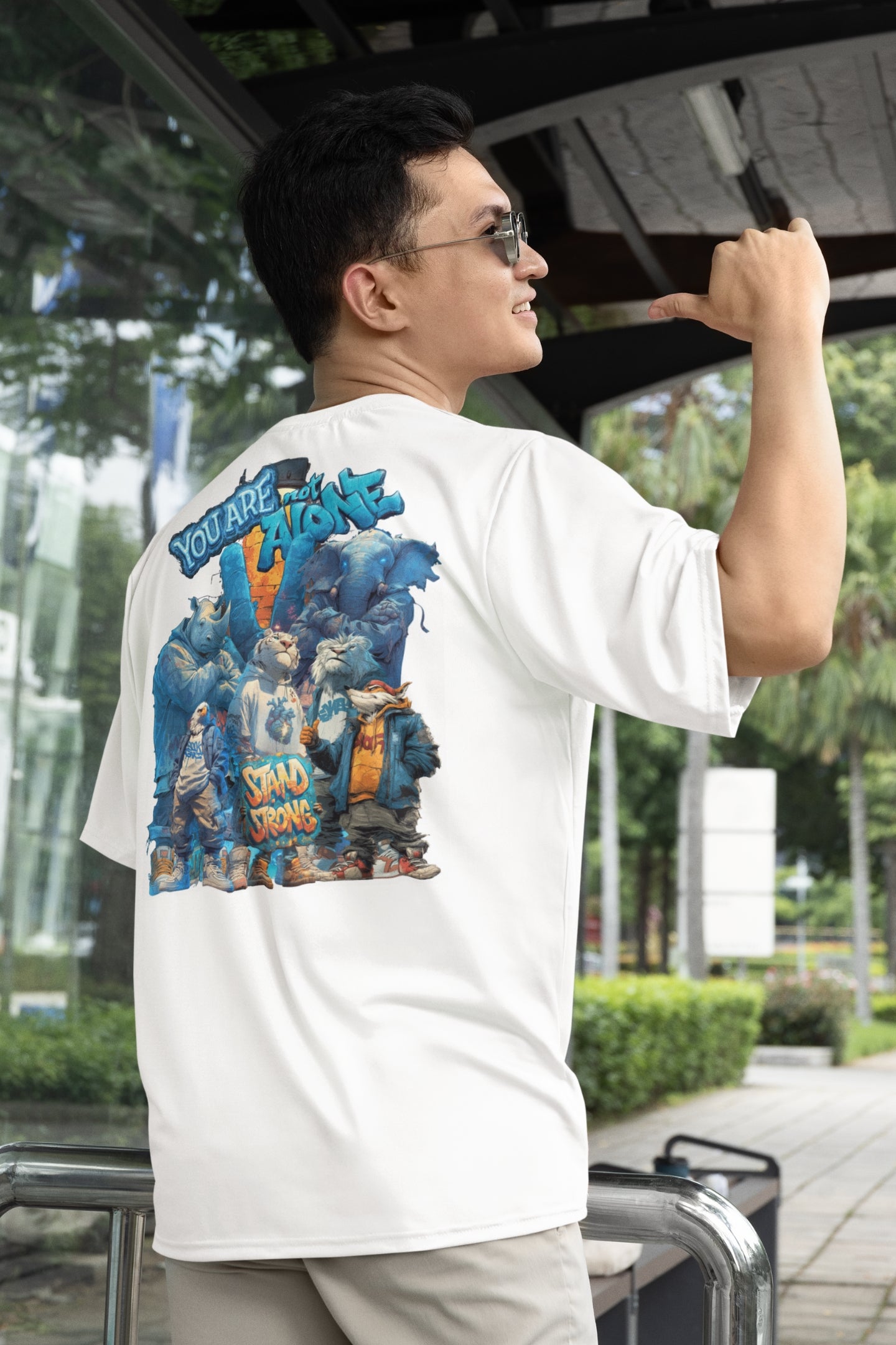 Snowtigz Herren Shirt Rückenprint You Are Not Alone