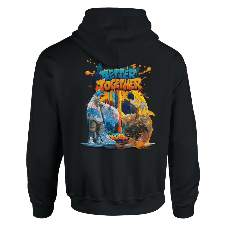 Graffiti Streetwear Hoodie „Better Together“ von Snowtigz