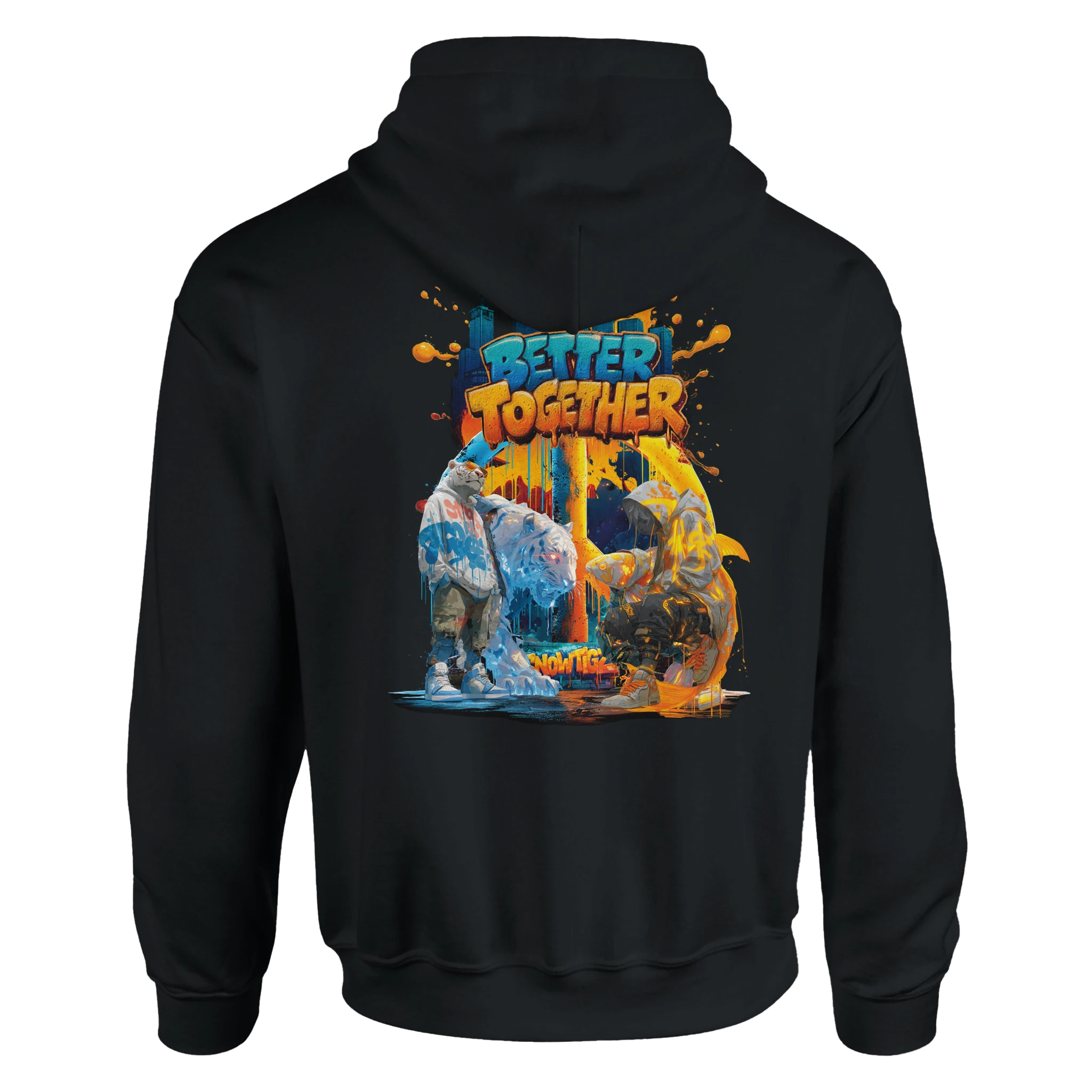 Graffiti Streetwear Hoodie „Better Together“ von Snowtigz
