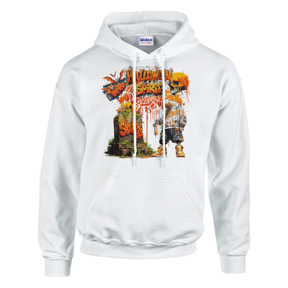 Urban Streetwear Hoodie – Halloween Spirit Tiger & Kürbismaske.